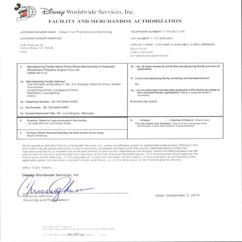 Disney certification