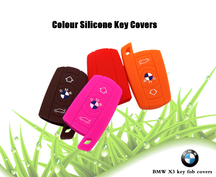 BMW X3 key fob covers, effectively protect the car key from water and dust, have advantages of temperature resistance, wear resistance, colorful silicone car key fob skin protector for BMW.