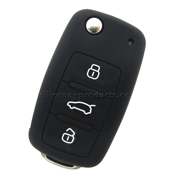 Polo car key cover,black,3 bottons,embossed design