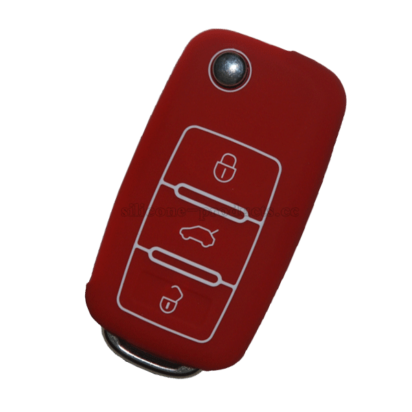 Polo car key cover,dark red,3 bottons,Wireframe design