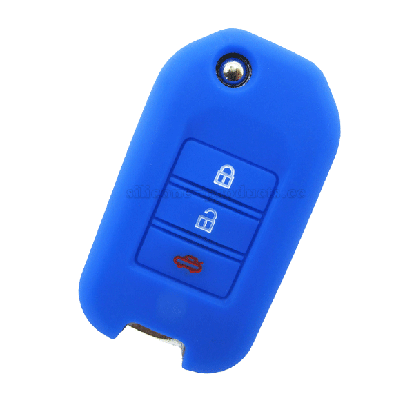 City car key cover,dark blue,3buttons,debossed design