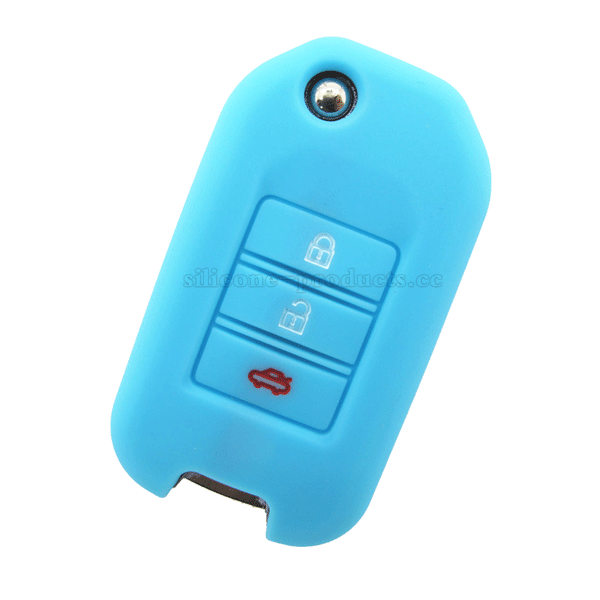 Civic car key cover,light blue,3buttons,debossed design