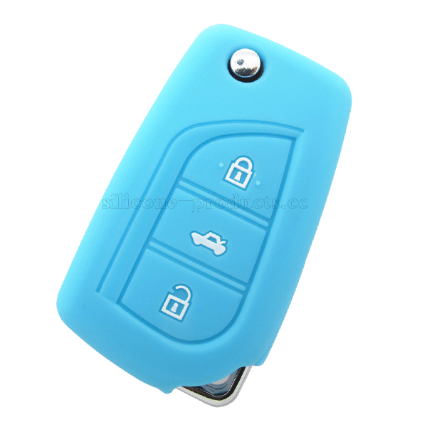 RAV4 car key cover,lightblue,3 buttons,embossed design