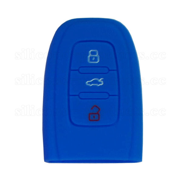 A8L car key cover,blue,3 buttons,without logo,silicone,debossed design.