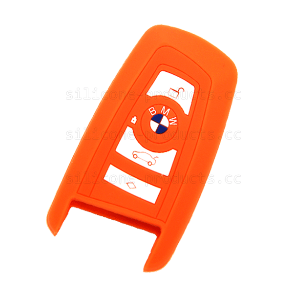 X7 car key cover,Orange,3 buttons,with logo,silicone,embossed design