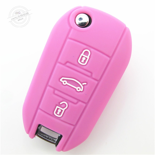 Peugeot car key covers, silicone car key wallet, remote control key covers, dust-proof silicone key case