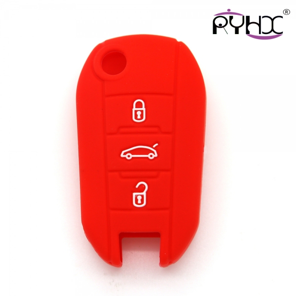 Peugeot key covers, non-toxic silicone car key case, waterproof silicone key protector
