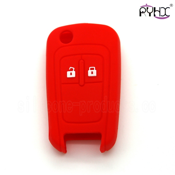 Chevrolet remote control car key covers, colorful silicone car key shell, good toughness car key sleeve, red key case for car
