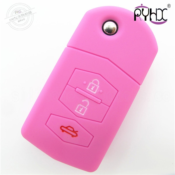 Mazda silicone key protective case, car silicone accessories, waterproof key silicone products, cheap car key covers silicone, pink key case for Mazda 3 buttons