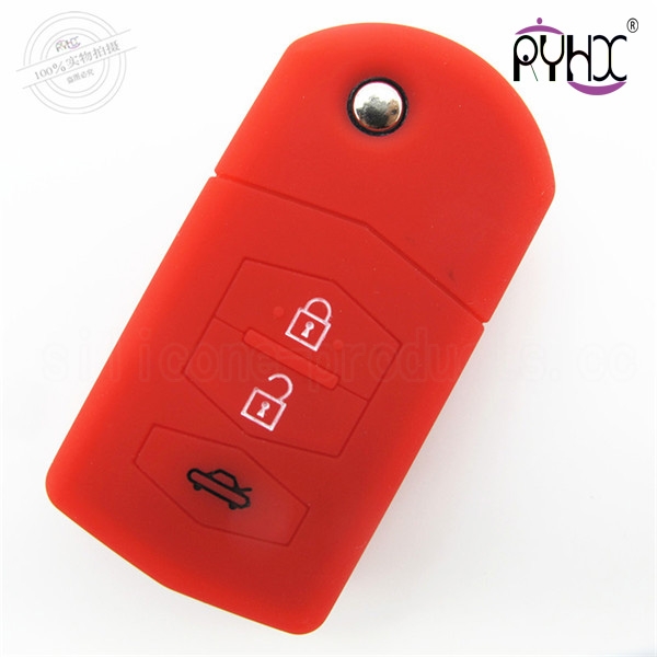Mazda silicone car key casing, key silicone cover for mazda, nice colors silicone remote key shell