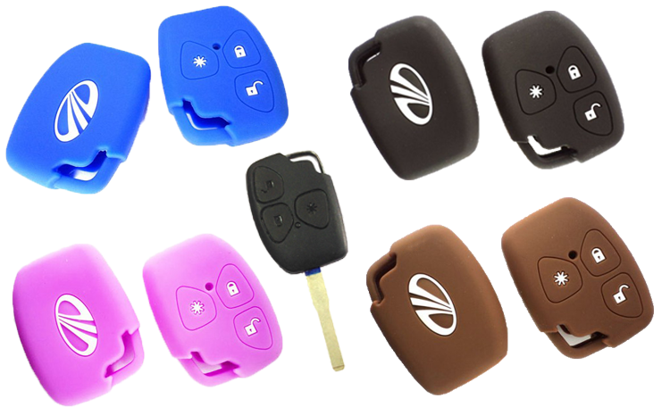 3-Button Silicone Car Key Cover For India Mahindra XYLO & Quanto Remote Key Fob.
