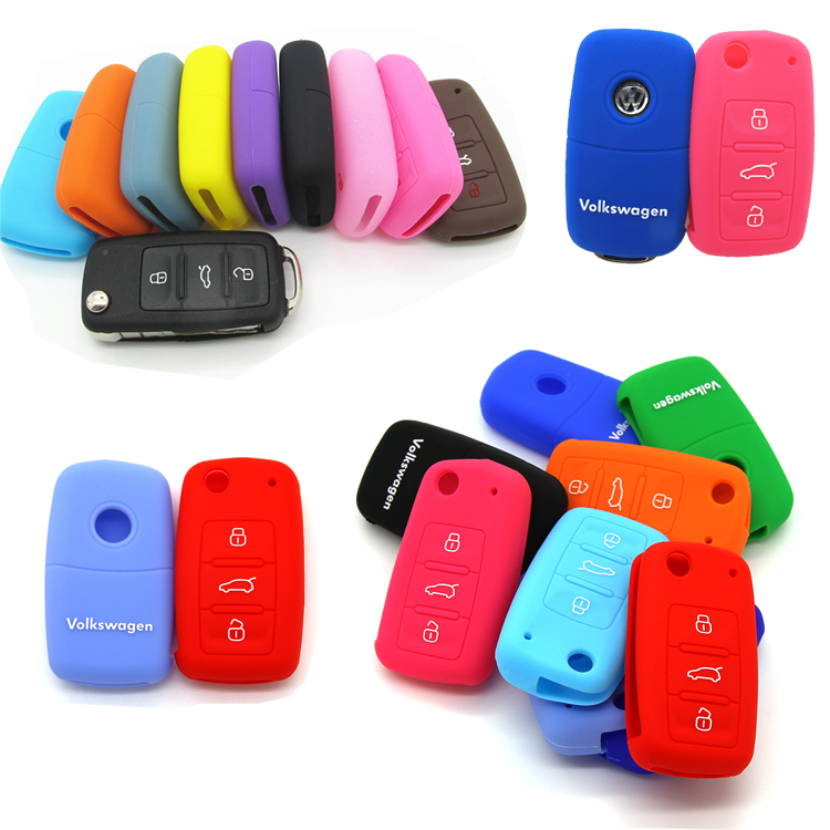 vw silicone car key cover,silicone cover case for all VW Key FOB with the new square design or oval design