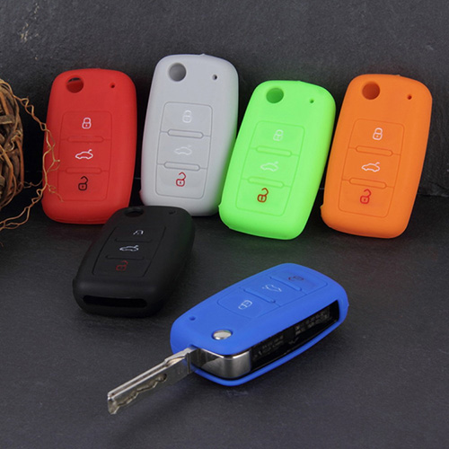 The features of silicone car key cover case is soft,colored and soft