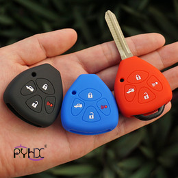 silicone cover for Toyota Hilux Vitz Camry Highlander Land Cruiser Pardo 4 buttons remote key fob shell