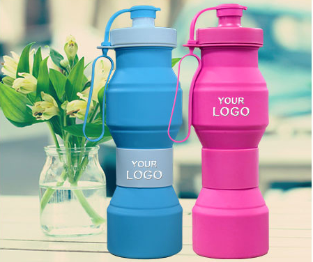 CUSTOM foldable water bottles,BPA Free,soft silicone and rubber.