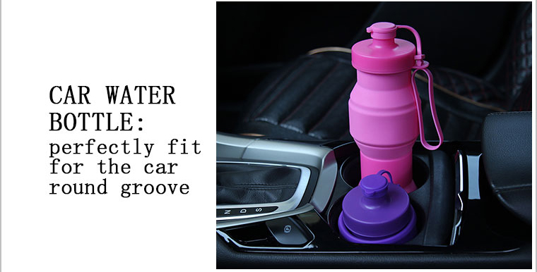 car collapsible water bottle-perfectly fit for the car round groove