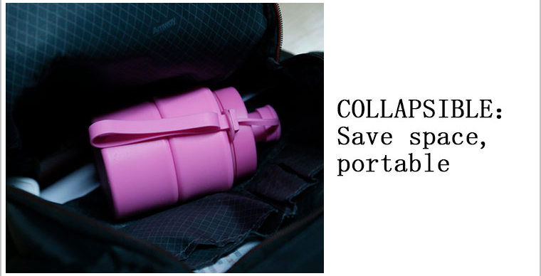 collapsible bottle-save space,easy to put in the backpack,portable.