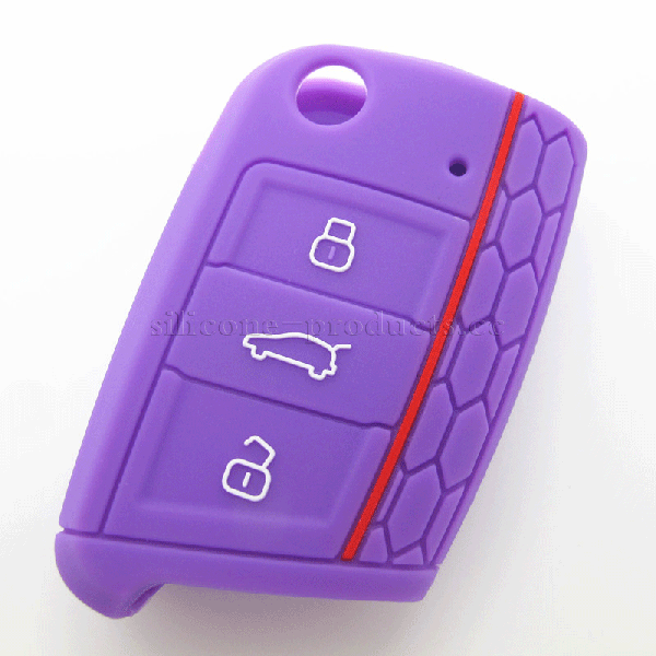 Golf7 car key cover,purple, 3 buttons.