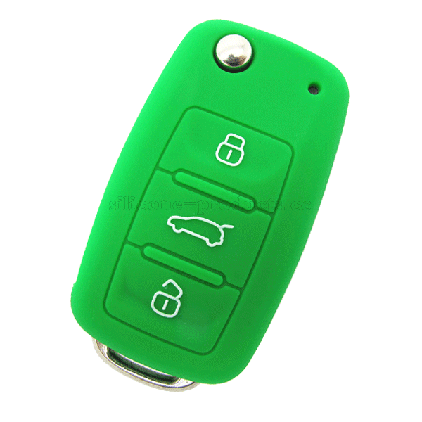 Polo car key cover,green,3 bottons,embossed design