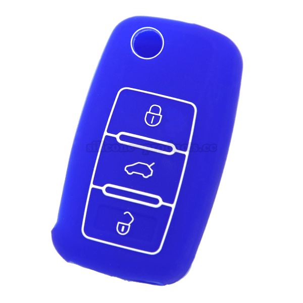 Polo car key cover,blue,3 bottons,Wireframe design