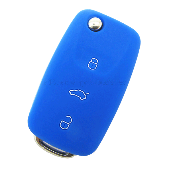 Polo car key cover,blue,3 bottons,with logo