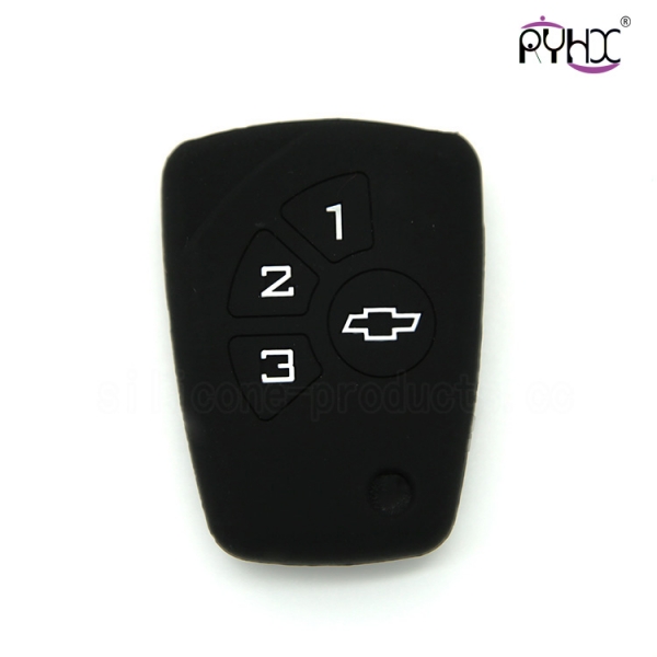 Chevrolet car key shell, silicone key protective cover for car, low price silicone car accessories, black key case for car