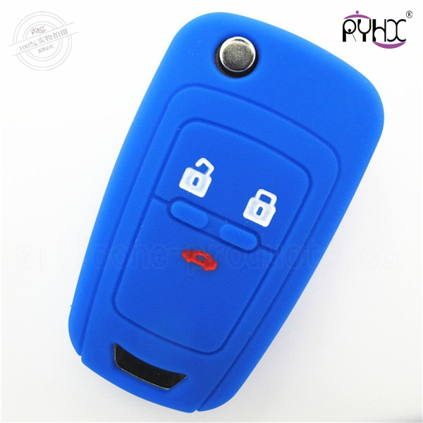 Chevrolet Cruze auto key silicone protector, silicone auto key remote case, car key silicone cover for Cruze, blue