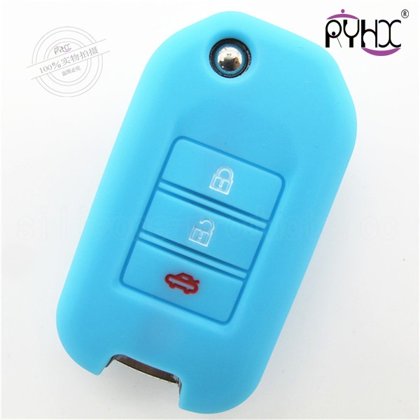 Honda 3 buttons key cover, low price silicone key case for car, beautiful car key case made in China, qualified key shell for Honda
