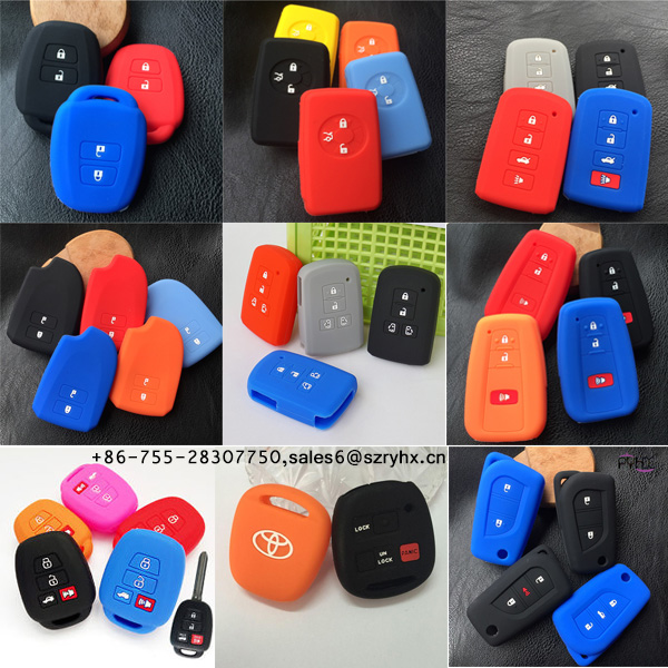 Toyota Key Fob Cover -Colorful silicone key cover for Toyota car key here1