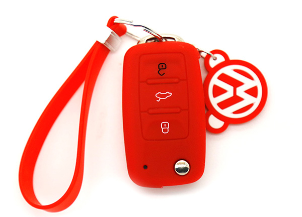 red vw key cover