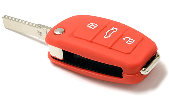 Orange Silicone car key sleeve for Audi Q5
